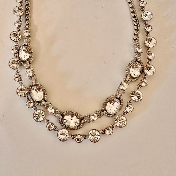 Givenchy Silvertone Swarovski Crystal Necklace Choker & Earrings Set New without - Picture 6 of 7